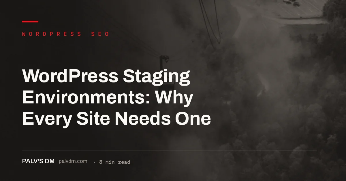 WordPress staging environment concept with server infrastructure