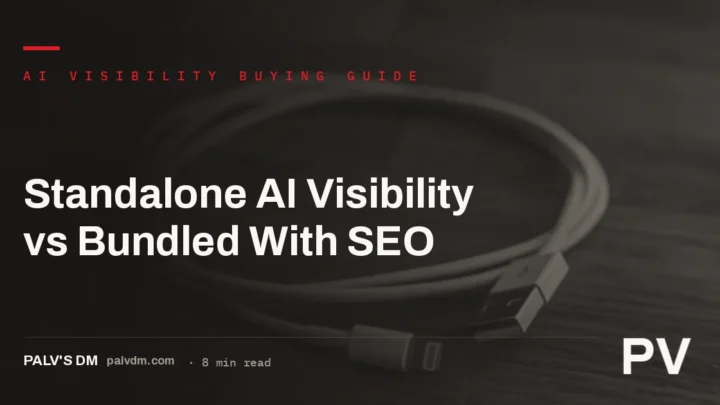 Split infrastructure diagram symbolising standalone AI visibility work versus SEO and AI visibility bundled into one engagement