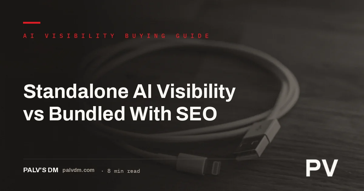 Split infrastructure diagram symbolising standalone AI visibility work versus SEO and AI visibility bundled into one engagement