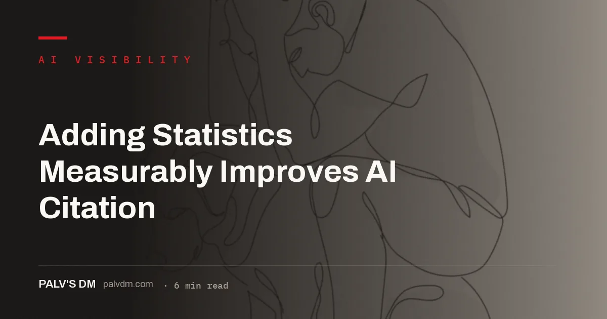 Adding sourced statistics improves AI citation: why concrete numbers get quoted