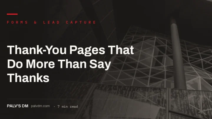 Thank you page design after a form submission on a business website