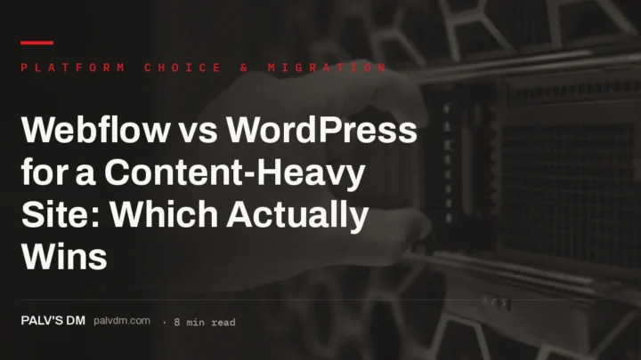 Webflow vs WordPress comparison for a content-heavy business website