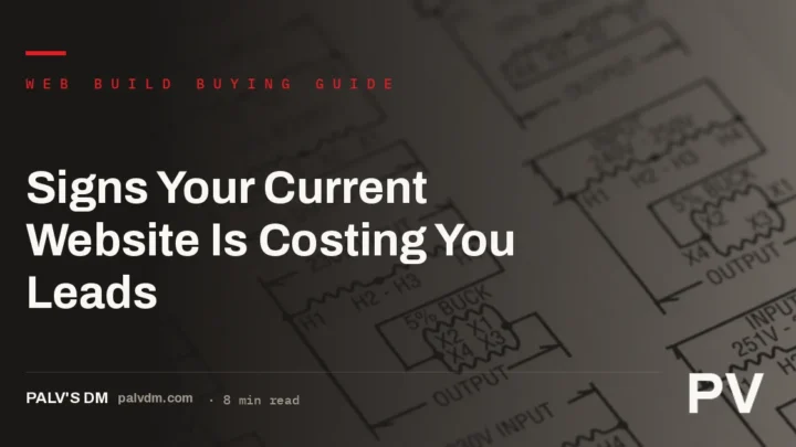 A website blueprint illustrating structural warning signs that cause lost leads