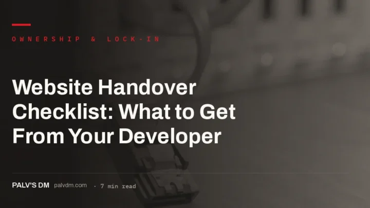 Checklist of website handover documents and account credentials