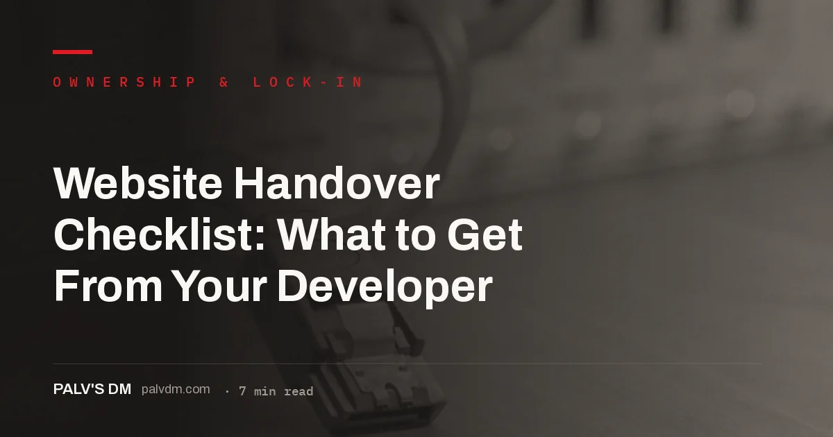 Checklist of website handover documents and account credentials