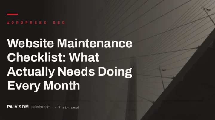 Website maintenance checklist for WordPress sites, server infrastructure concept