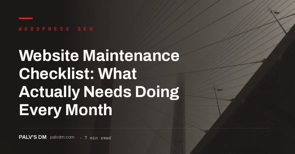 Website maintenance checklist for WordPress sites, server infrastructure concept
