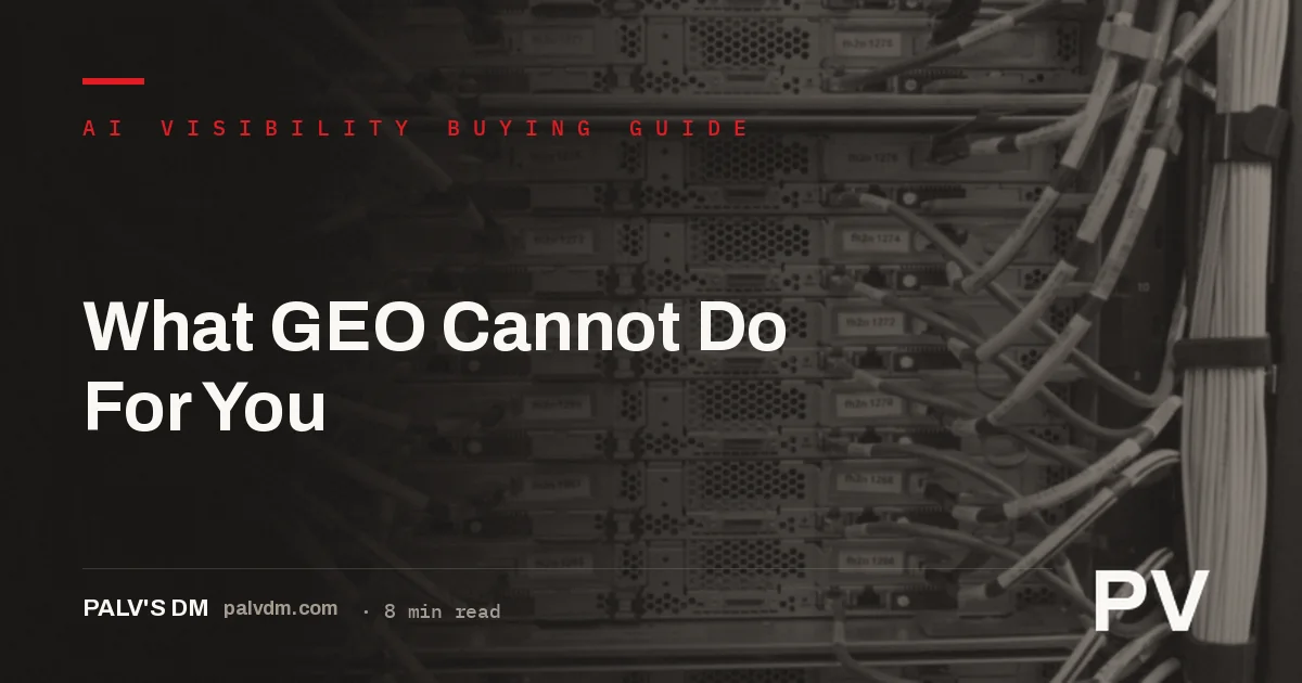 Dark server infrastructure representing the limits of GEO and AI visibility optimisation