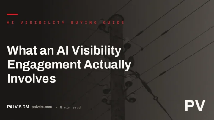Dark server infrastructure background representing an AI visibility engagement