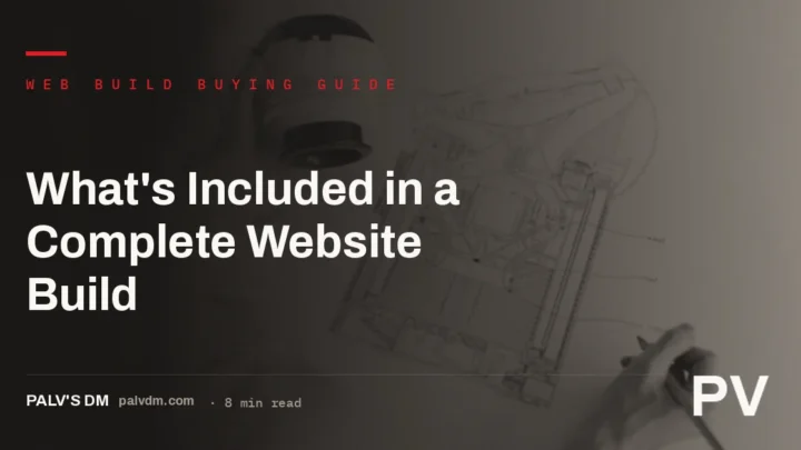 Technical blueprint-style graphic representing a complete website build plan