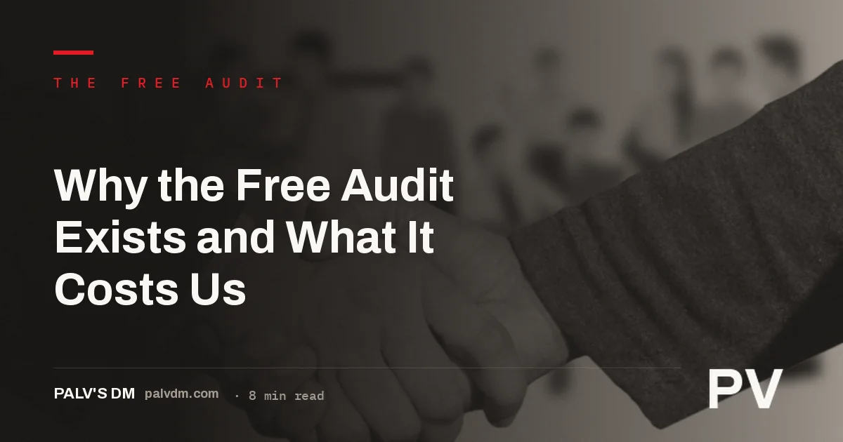 Two people shaking hands across a desk during a business meeting, representing the free SEO audit consultation at PalV's DM