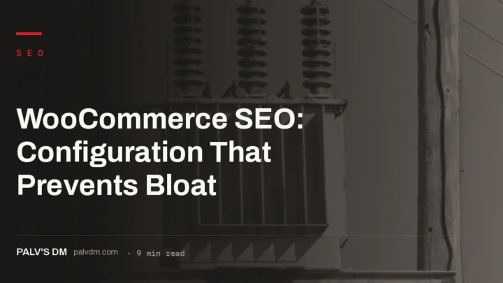 WooCommerce SEO configuration checklist covering permalinks, schema, and performance
