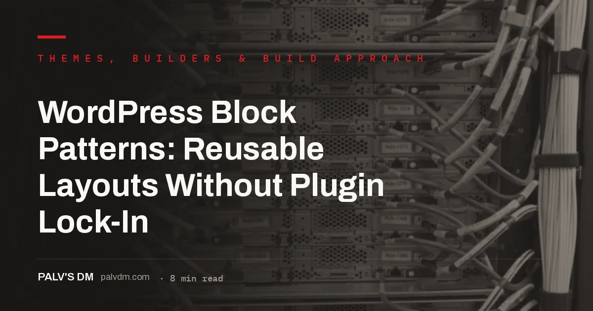 WordPress block editor showing a pattern inserter panel