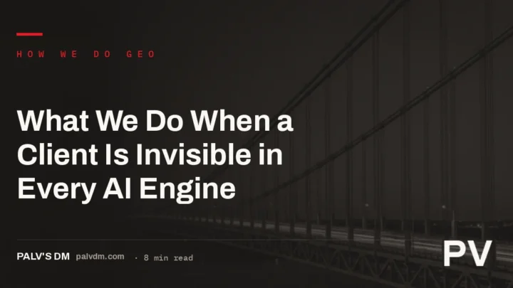Server cables and dark infrastructure representing a site invisible to AI crawlers