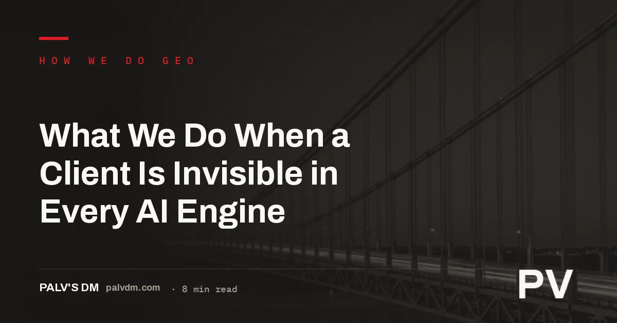 Server cables and dark infrastructure representing a site invisible to AI crawlers
